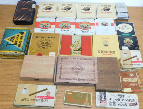 Lot boite cigare métal - lot,